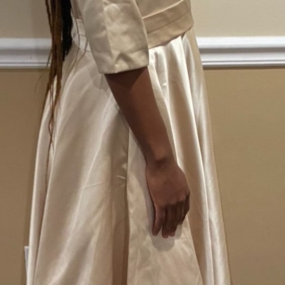 Brand New Double Layer A-Line Satin Dress - Picture 6 of 9